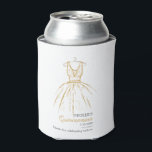 Quinceanera Elegant Gold Dress Script Birthday Can Cooler<br><div class="desc">Quinceanera Elegant Gold Dress Script Birthday Can Cooler. Featuring a faux gold dress outline design, script and modern typography. For further customization, please click the "Customize Further" link and use our design tool to modify this template. TIP: Check out the other birthday items in this collection below. We've grouped items...</div>
