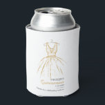 Quinceanera Elegant Gold Dress Script Birthday Can Cooler<br><div class="desc">Quinceanera Elegant Gold Dress Script Birthday Can Cooler. Featuring a faux gold dress outline design, script and modern typography. For further customization, please click the "Customize Further" link and use our design tool to modify this template. TIP: Check out the other birthday items in this collection below. We've grouped items...</div>