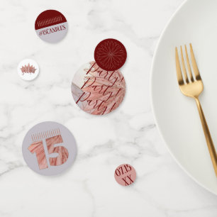 Quinceanera Elegant Pink 15th Birthday Party Confetti