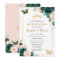 Quinceañera Emerald Green Blush Floral Twins