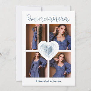 Quinceañera Español Tendencia Corazón Azul 4 photo