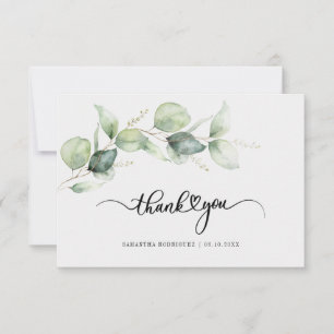 Quinceanera Eucalyptus Hand-Lettered Thank You Card