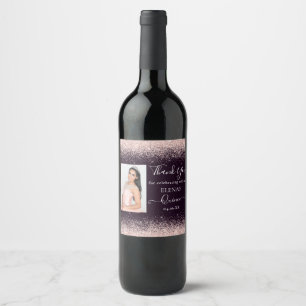 Quinceañera Event Wine Favor Label Personalized
