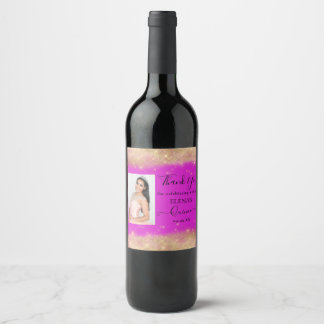Quinceañera Event Wine Favour Label Personalized