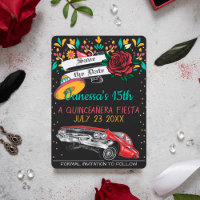 Quinceanera fiesta floral lowrider & red rose