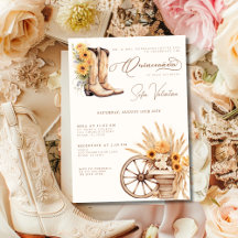 Quinceañera Floral Charro Sunflower Country Rustic