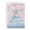 Quinceanera Floral Dusty Blue Glitter Gown