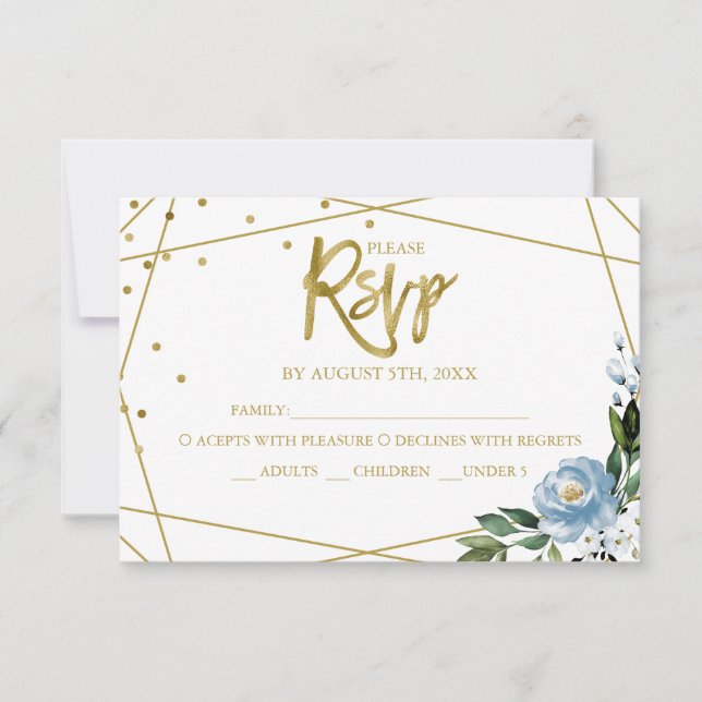 Quinceanera Floral Geometric Response Card (Front)