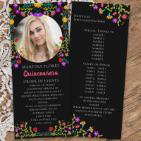 Quinceanera Floral Mexican Fiesta Black Photo
