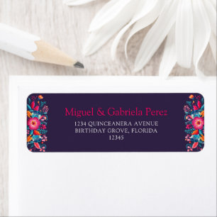 Quinceanera Florale Mexicaine Adresse de retour