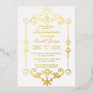 Quinceañera foil invitation 