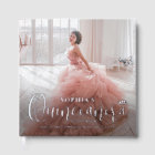 Quinceañera Front Back Photos Modern Trendy Script