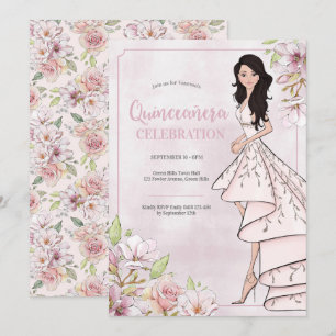 Quinceañera Glamour Girl 15th Birthday Invitation