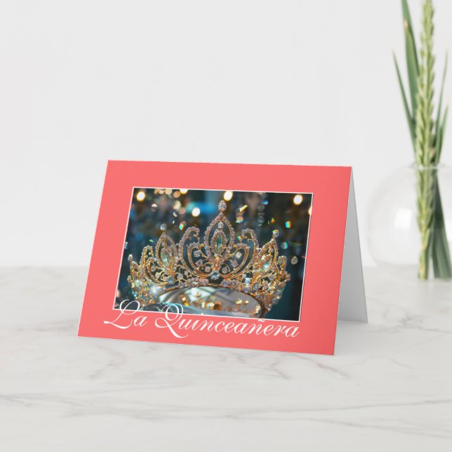 Quinceanera Gold Crown Card (Front)