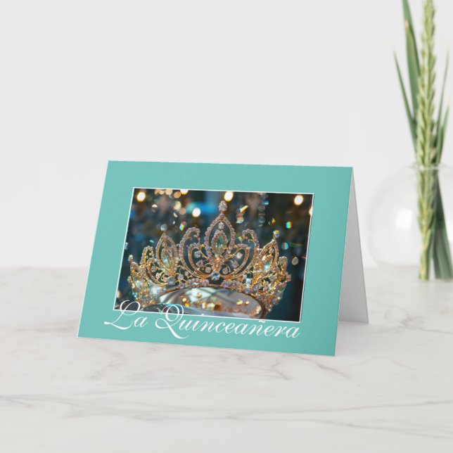 Quinceanera Gold Crown Card (Front)