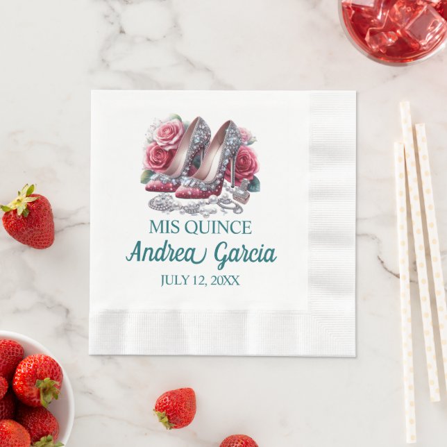 Quinceanera High Heels Napkin (Insitu)