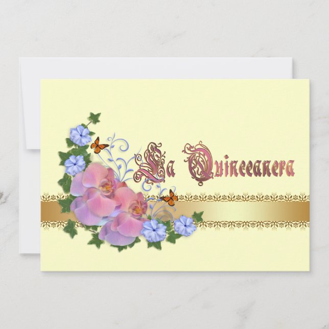 Quinceanera invitation 15e Anniversaire élégant (Devant)