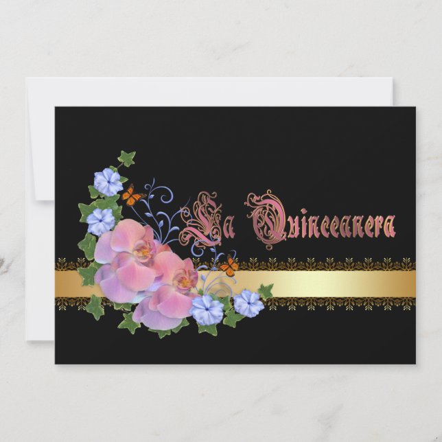 Quinceanera invitation 15e Anniversaire élégant (Devant)