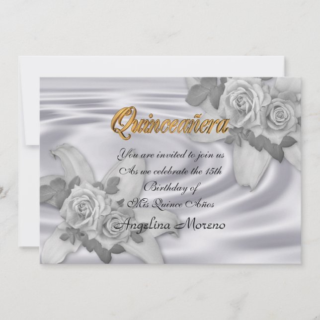 Quinceanera invitation 15th Birthday elegant (Front)