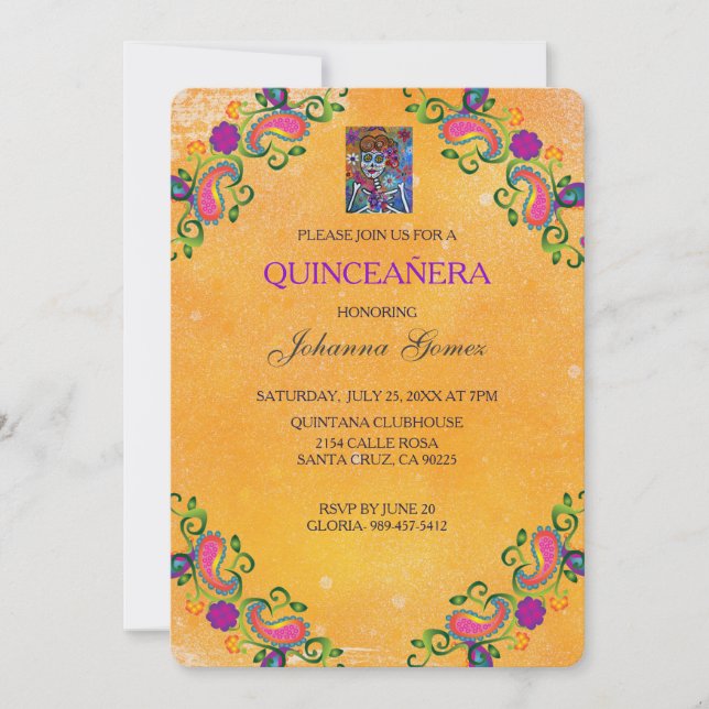 QUINCEAÑERA INVITATION DIA DE LOS MUERTOS (Front)