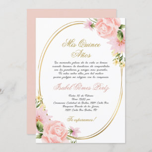 Quinceanera invitation en espagnol