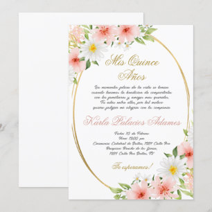 Quinceanera invitation in Spanish