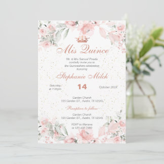 Quinceanera Invitation rose floral