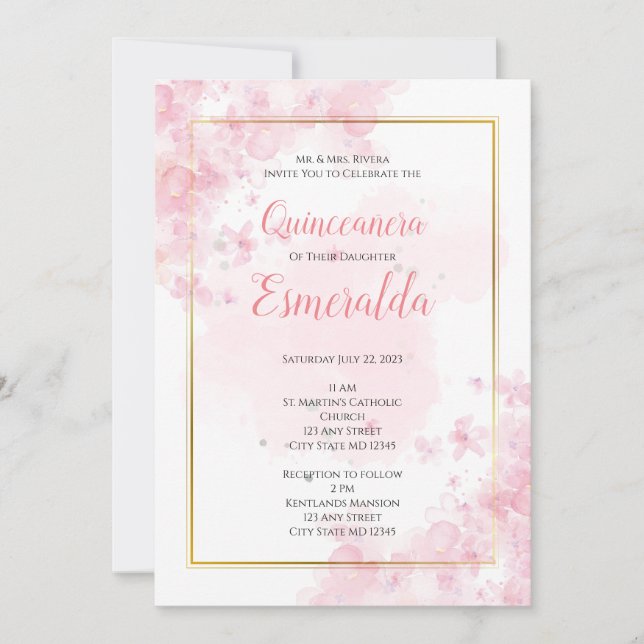 Quinceañera Invitation, Sweet 15 Invitation (Devant)