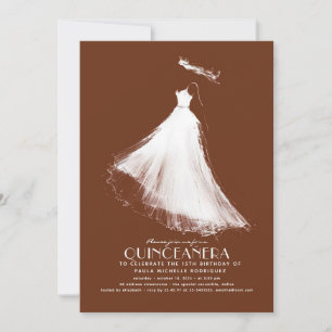 Quinceañera Invitation Terracotta Moderne Éthéal