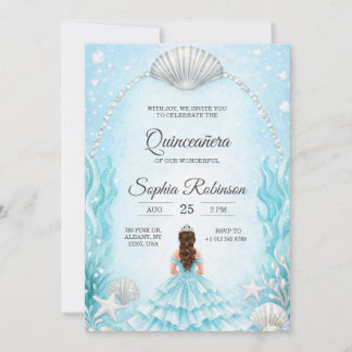 Quinceanera Invitation with an ocean theme