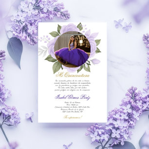 Quinceanera invitation with picture in Spanish