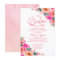 Quinceanera Invitations Hot Pink Floral