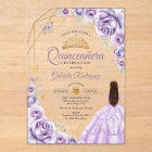 Quinceanera Lilac Purple Dress Floral Gold