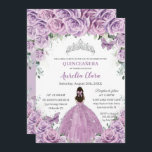 Quinceañera Lilac Purple Flowers Butterflies Crown Invitation<br><div class="desc">Personalize this lovely quinceañera invitation with own wording easily and quickly,  simply press the customize it button to further re-arrange and format the style and placement of the text.  Matching items available in store!  (c) The Happy Cat Studio</div>