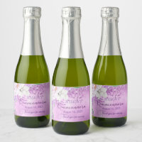 Quinceanera lilac purple mini Sparkling Wine label