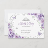 Quinceanera Lilac Robe d'Argent Violet Réponse Flo