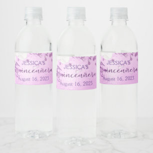 Quinceanera lilas violet mini étiquette d'eau