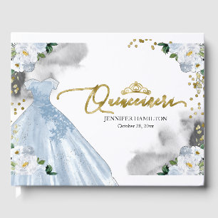 Quinceanera Livre d'hôtes Robe bleue Floral