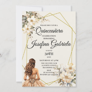 Quinceañera Magnolias en fleurs Invitation
