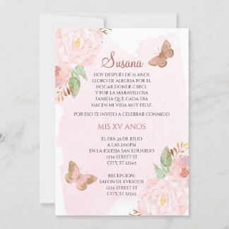 QUINCEANERA-MARIPOSAS INVITATION