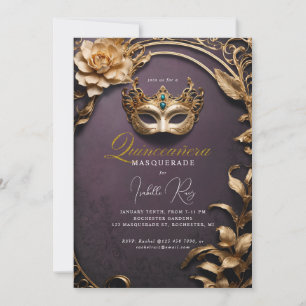 Quinceañera masquerade invitation