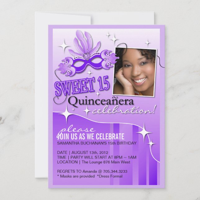 QUINCEANERA MASQUERADE INVITATION (Front)