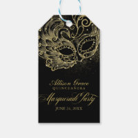 Quinceanera Masquerade Party Gold Black