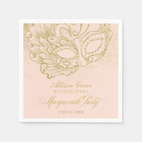 Quinceanera Masquerade Party Gold Pink