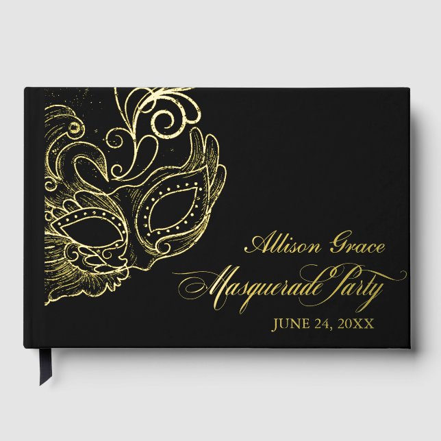 Quinceanera Masquerade Party Guest Book (Front)