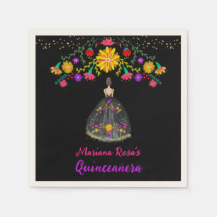 Quinceanera Mexican Fiesta Floral Birthday Napkin