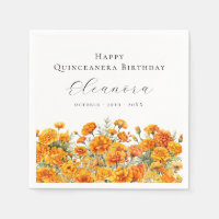 Quinceanera October Birth Month Flower Marigold