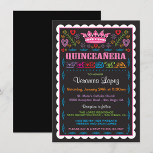 Quinceañera Papel Picado Fiesta Invitation