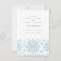 Quinceanera Party Blue White Snowflake Winter