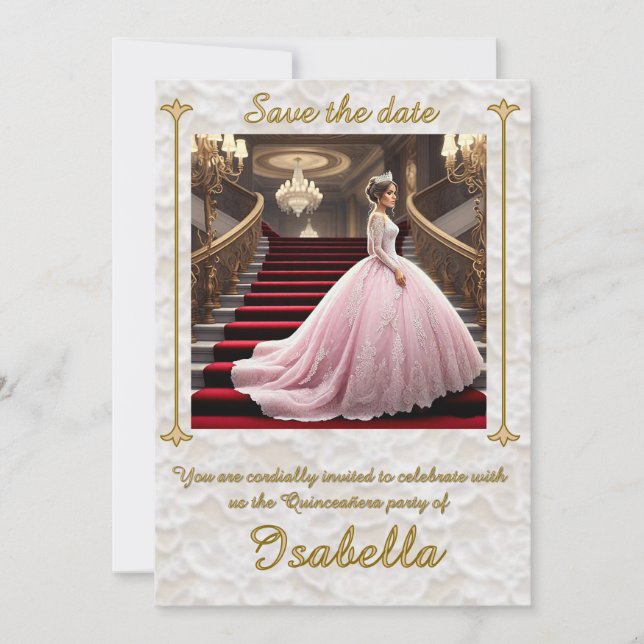" QUINCEANERA PARTY INVITATION " (Front)